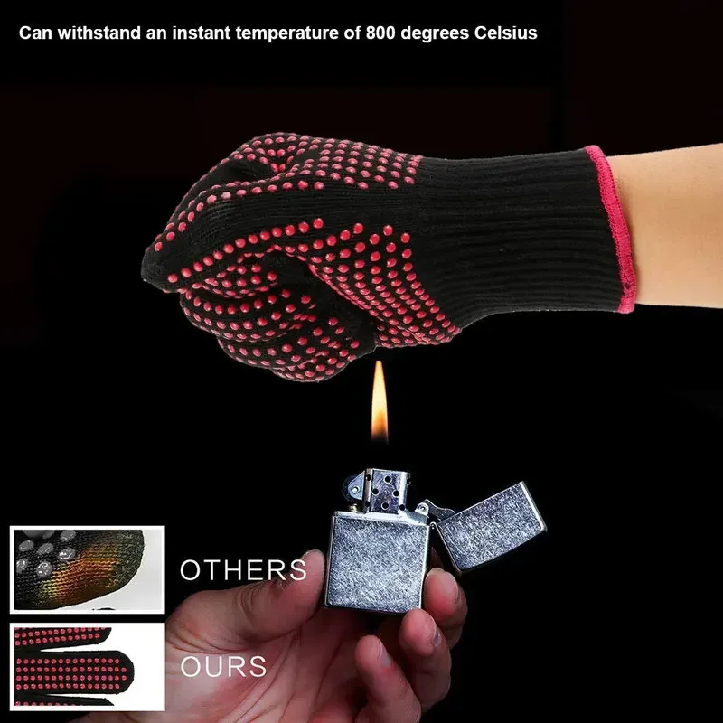 Heat Resistant Glove - 1 Pair Non-Slip Silicone BBQ Gloves