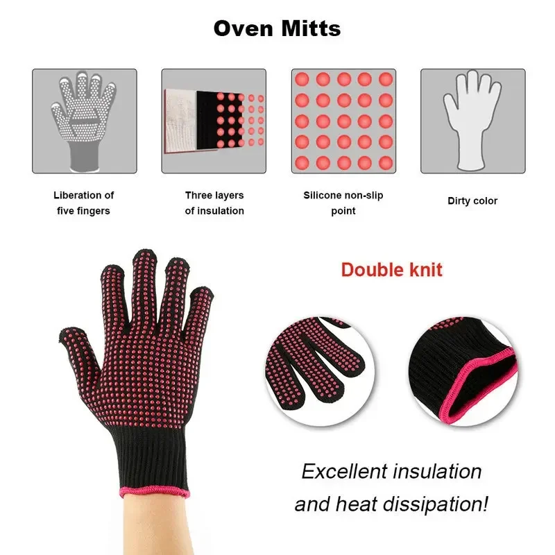 1 Pair Non-Slip Silicone BBQ G - đánh giá và giá Heat Resistant Glove
